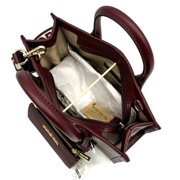 Michael Kors Mirella Small Crossbody Bag & Medium Zip Chain Wallet Ox Blood - Picture 7 of 13